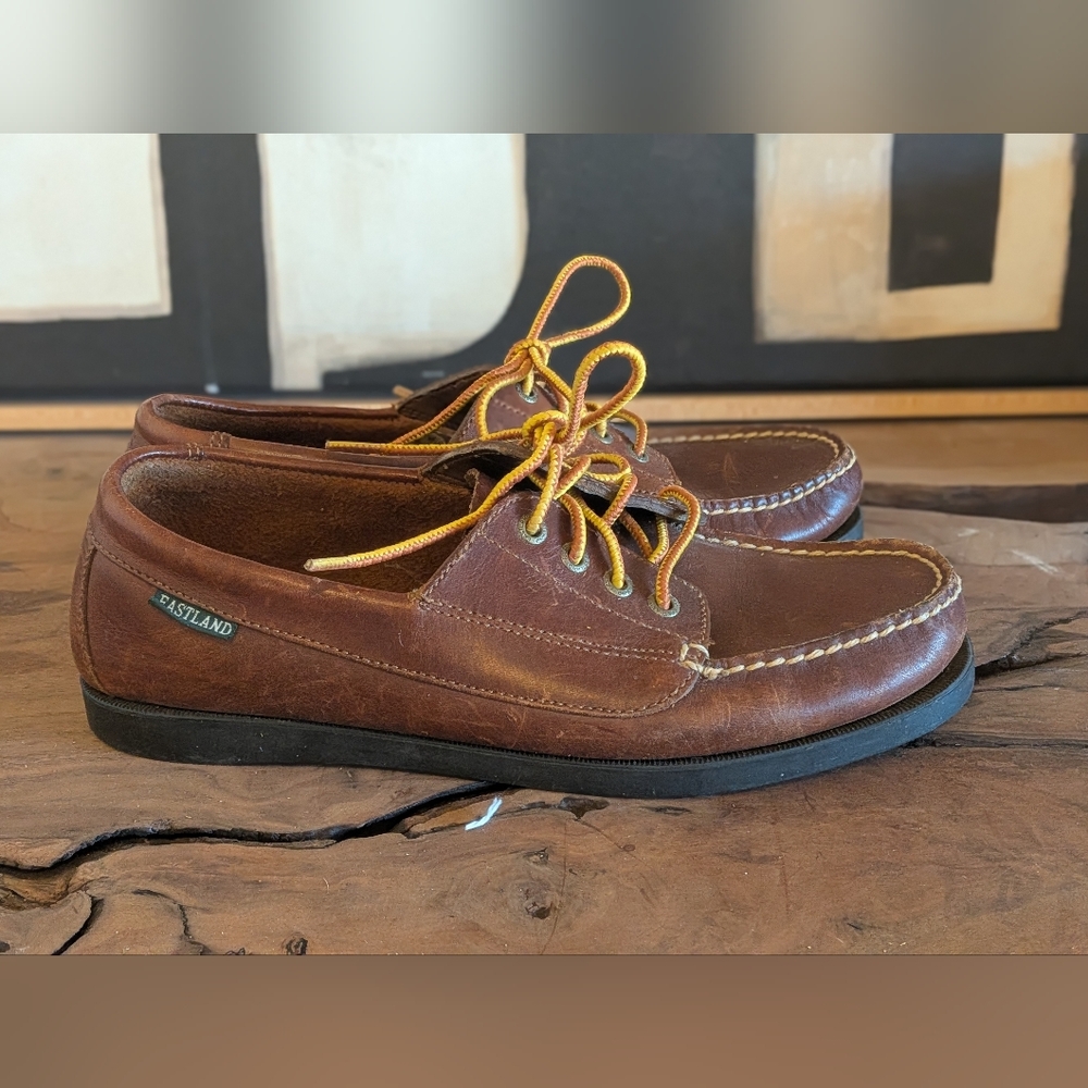 Women's Eastland Tan Leather Boat Shoes Sz-8
